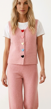 Load image into Gallery viewer, Emily blush pink hearts button top