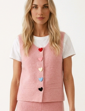 Load image into Gallery viewer, Emily blush pink hearts button top