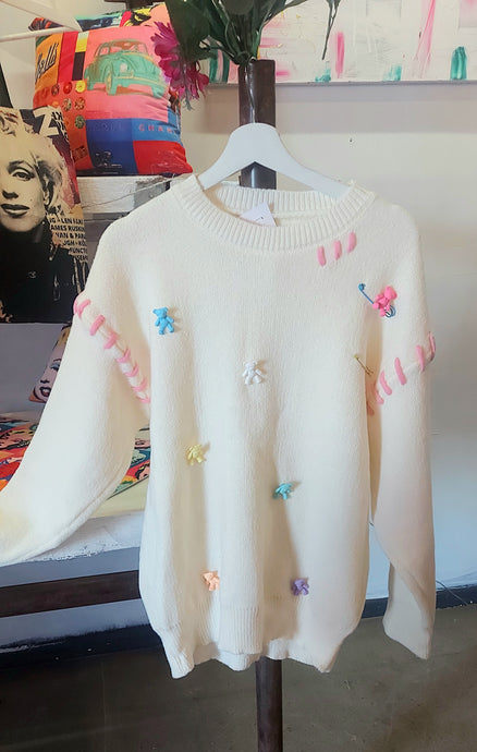 Bibi teddy bear cream sweater