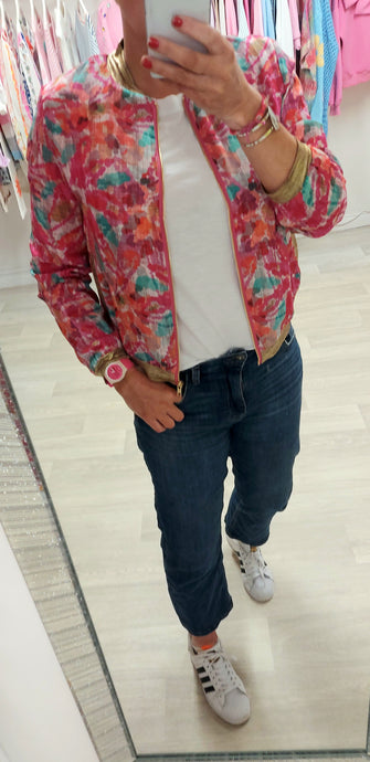 Abbi floral print bomber jacket