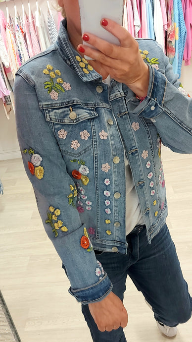 Abbi floral embroidered denim jacket