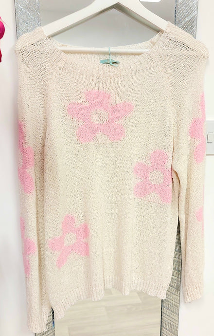 Abbi light knit flowers jumper