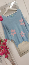 Load image into Gallery viewer, Abbi baby blue flower knit