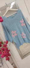 Load image into Gallery viewer, Abbi baby blue flower knit