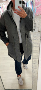 Abbi grey love knit sleeve coat