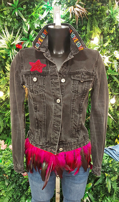 Aani charcoal denim one of a kind jacket