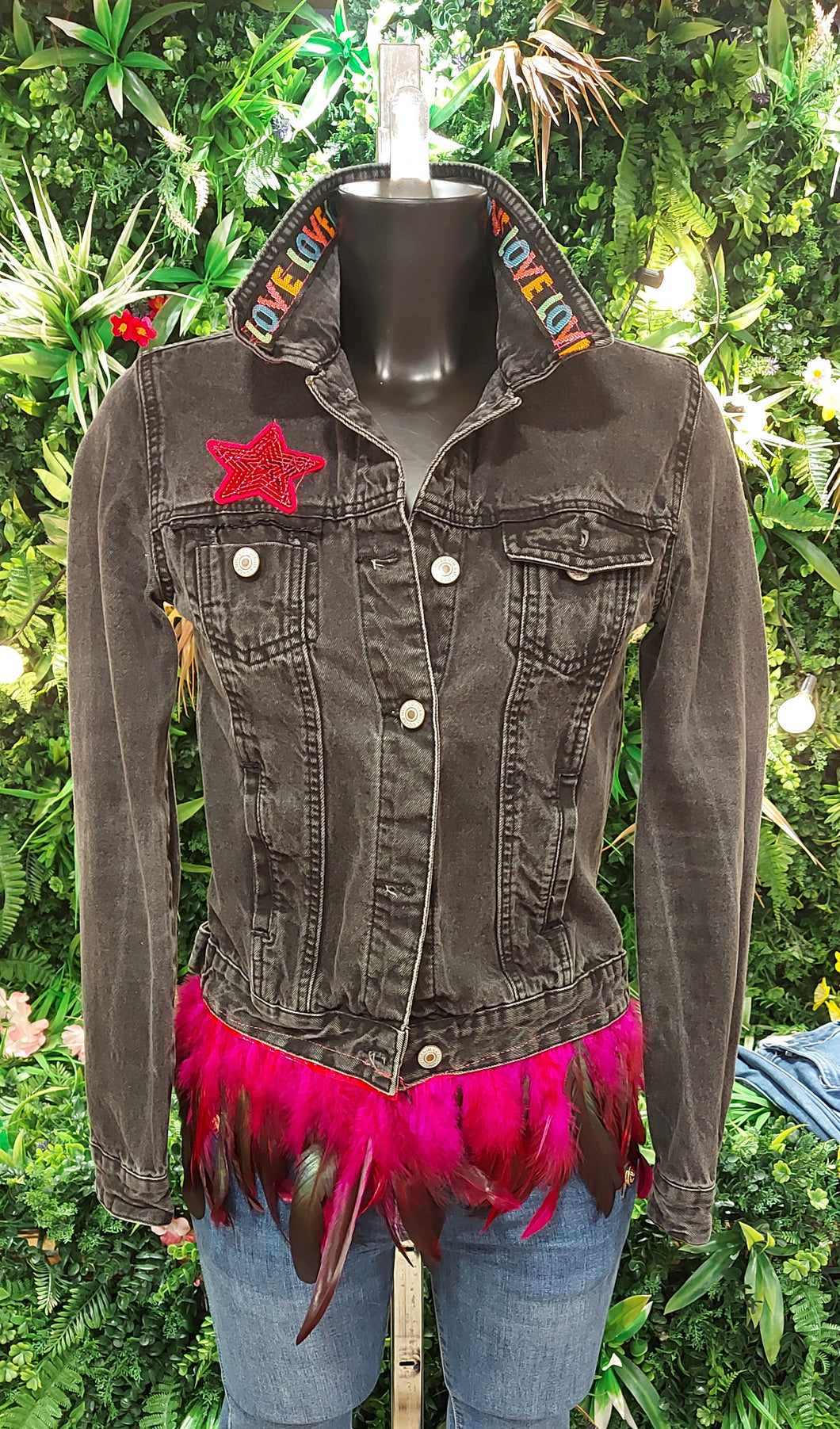 Aani charcoal denim one of a kind jacket