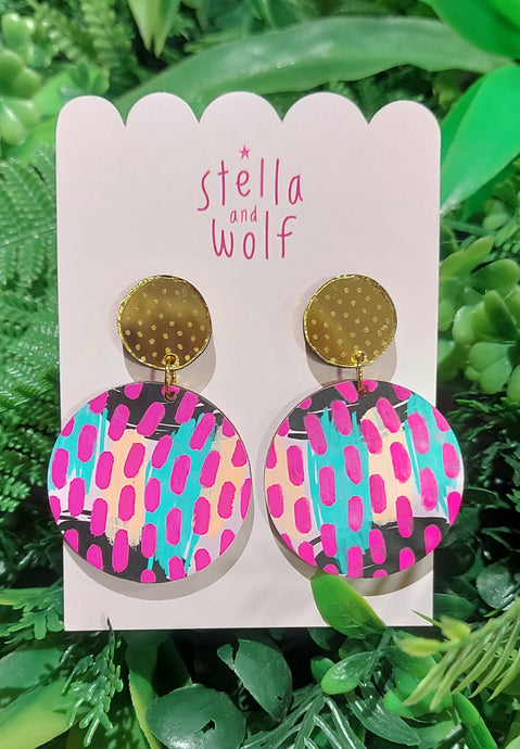 Funky hand paited earrings