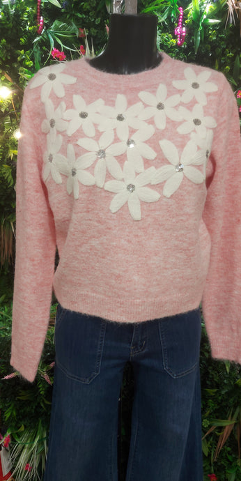 A kiko baby pink flowers sweater