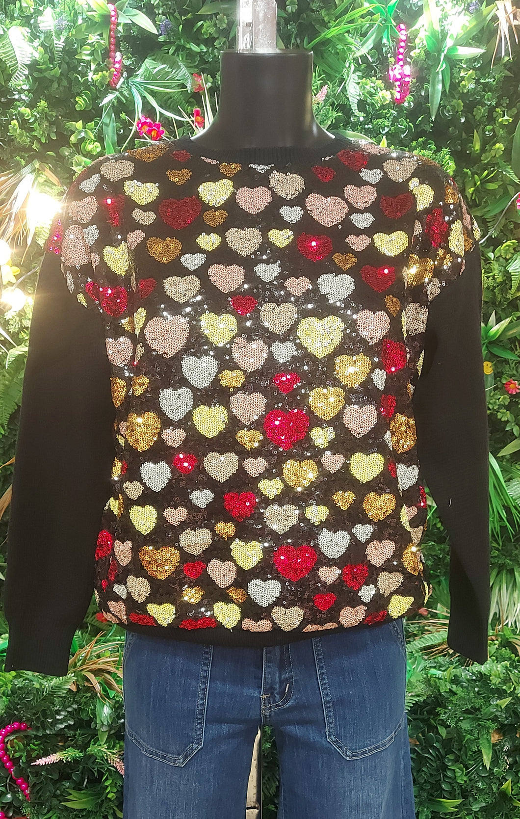 A kiko sequin heart sweater