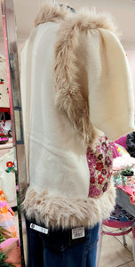 A kiko sequin faux fur gilet