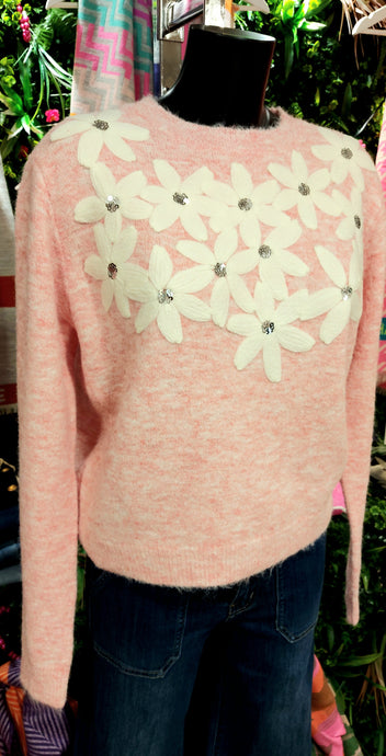 A kiko flowers baby pink sweater