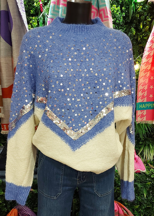 A kiko royal blue sequin sweater