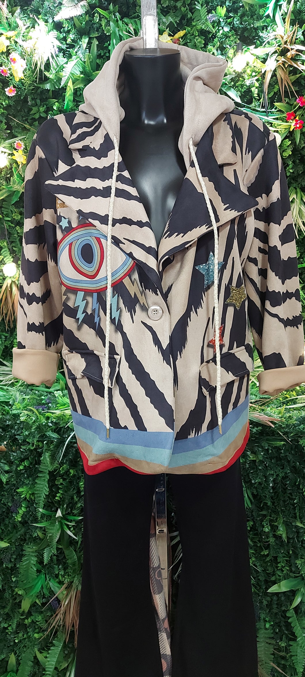 Kiko anial print eye hooded jacket