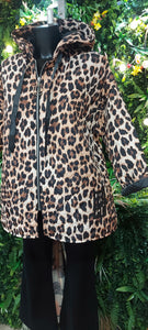 Kiki animal print padded hooded jacket