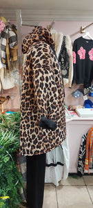 Kiki animal print padded hooded jacket