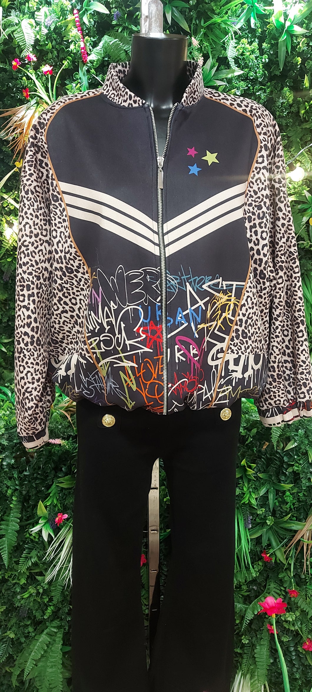 Kiki rcok tiger print suede feel bomber