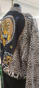 Kiki rcok tiger print suede feel bomber