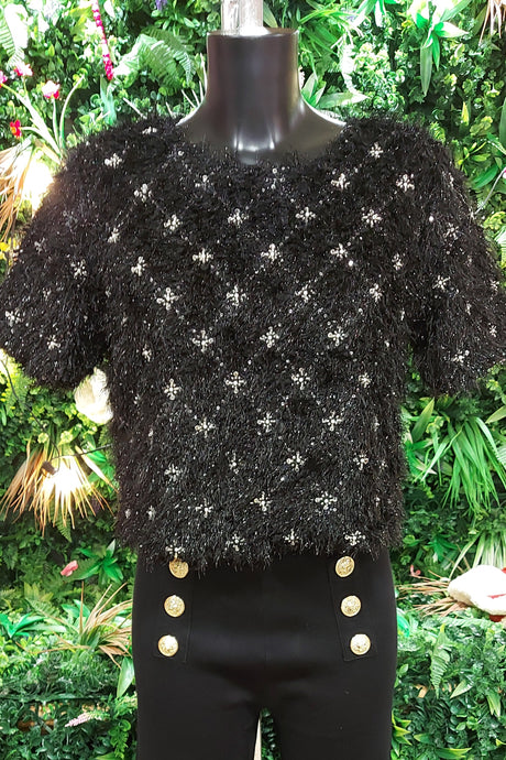 Kiko sparkles black top