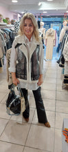 Load image into Gallery viewer, Ally metallic silver avaiator furry gilet