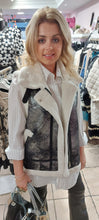 Load image into Gallery viewer, Ally metallic silver avaiator furry gilet