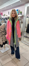 Load image into Gallery viewer, Ally black and whote aztec print puffer coat