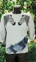 Load image into Gallery viewer, Ally zebra print and denim patches