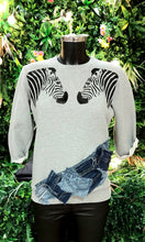 Load image into Gallery viewer, Ally zebra print and denim patches