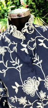 Load image into Gallery viewer, Ally blue embroidered blouse