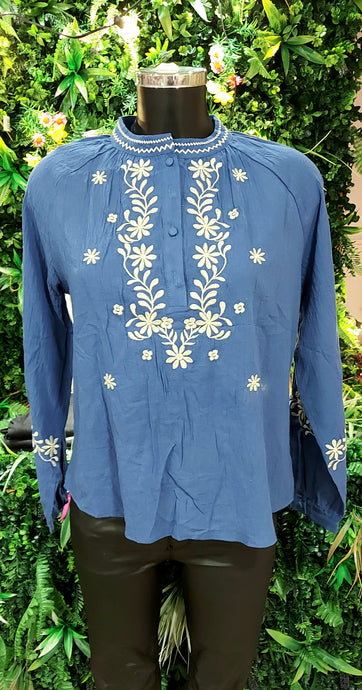 Ally blue embroidered  blouse