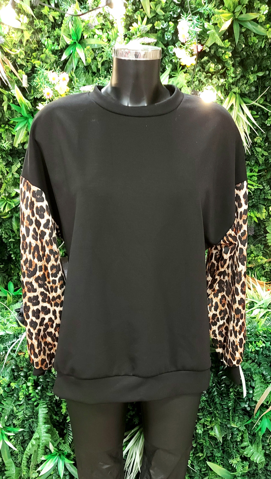 Ally animal print back sweat shirt