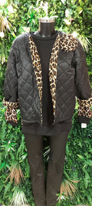 Ally short puffa flowers corsage jacket