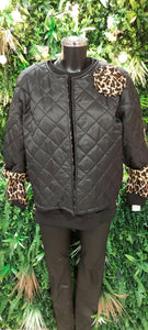 Ally short puffa flowers corsage jacket