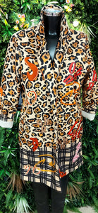 Ally animal mix print coat