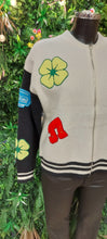 Load image into Gallery viewer, Ally knit zip funky patch cardi