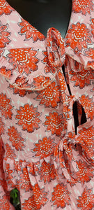 Fifi flowers tie blouse
