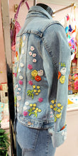 Load image into Gallery viewer, Floral embroidered denim jacket