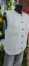 Load image into Gallery viewer, Bibi baby blue hearts knit vest