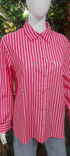 Load image into Gallery viewer, Fifi fushia stripe diamante blouse
