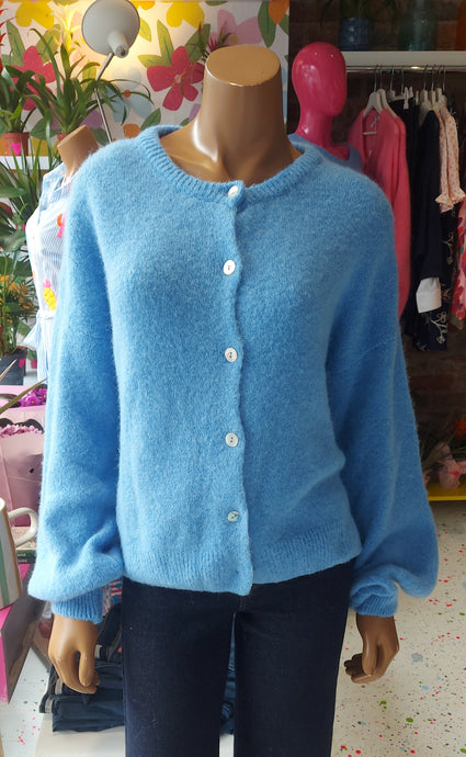 Abbo powder blue knit cardigan