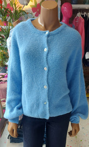 Abbo powder blue knit cardigan