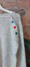 Load image into Gallery viewer, Heidi dive grey hearts sweater