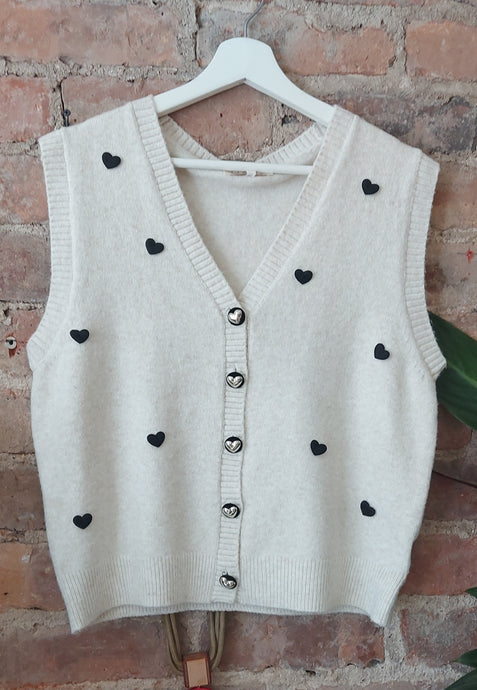 Heidi hearts knit vest