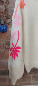 Heidi embroidered off white knit soft sweater