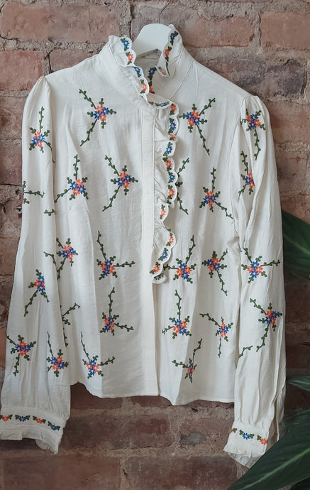 Heidi cream embroidered blouse