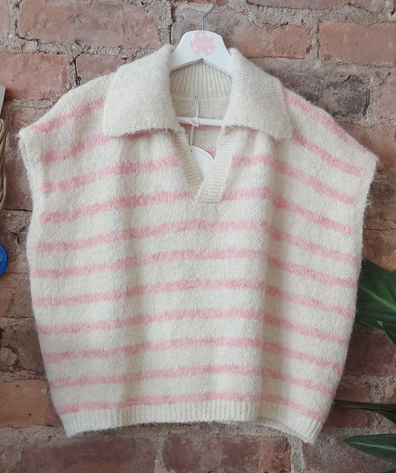 Heide cosy stripe knit throw over