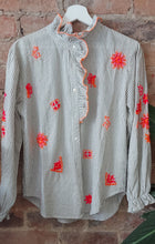 Load image into Gallery viewer, Heidi khaki embellished shirt in neon orange