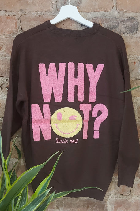 Ellie Why Not knit chocolate sweater