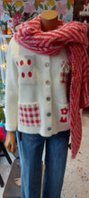 Load image into Gallery viewer, Kiki funky teddy brooch pockets cream cardigan