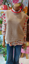 Load image into Gallery viewer, Kiki knit hearts taupe vest